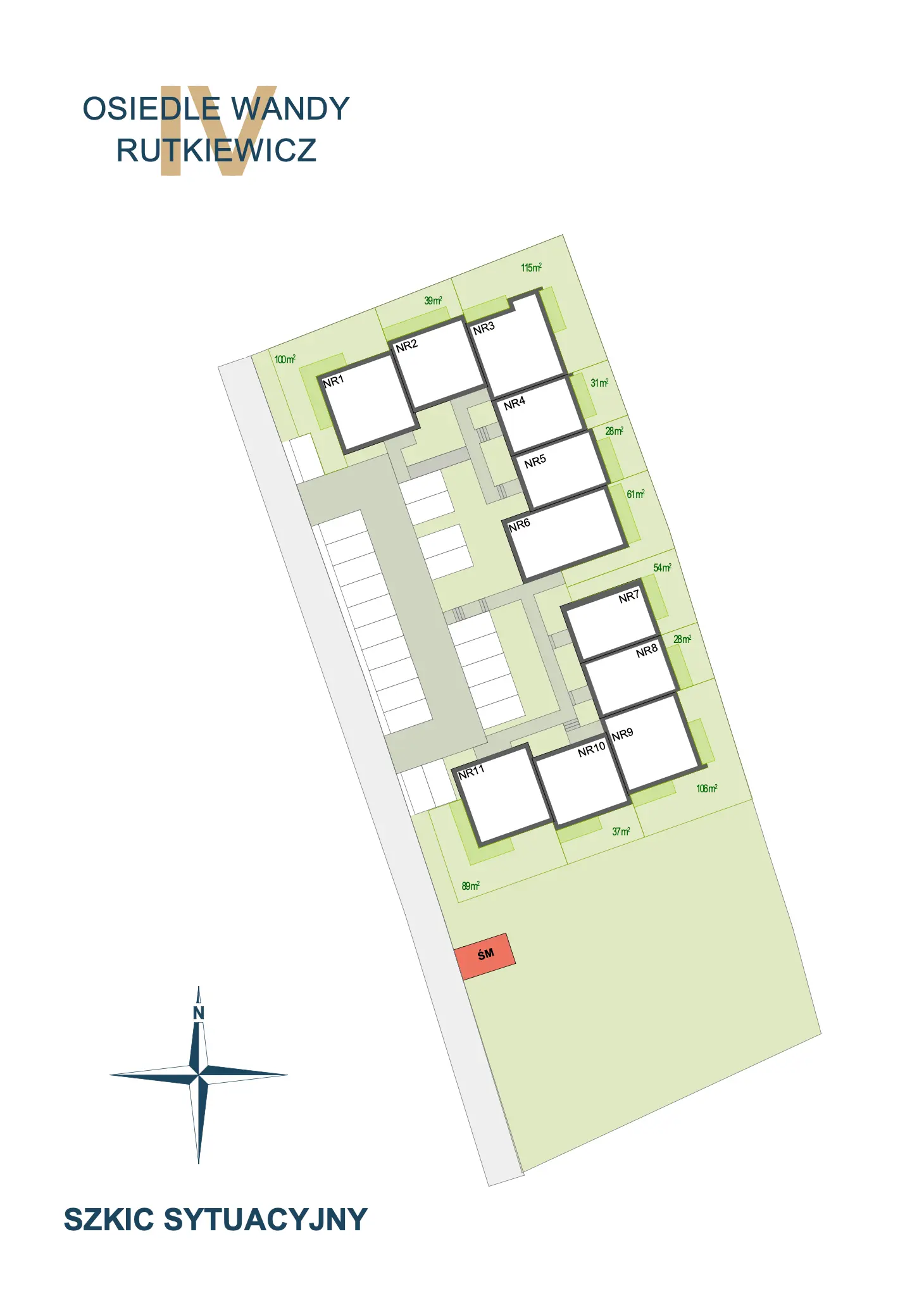 Szkic sytuacyjny inwestycji Osiedle Wandy Rutkiewicz IV