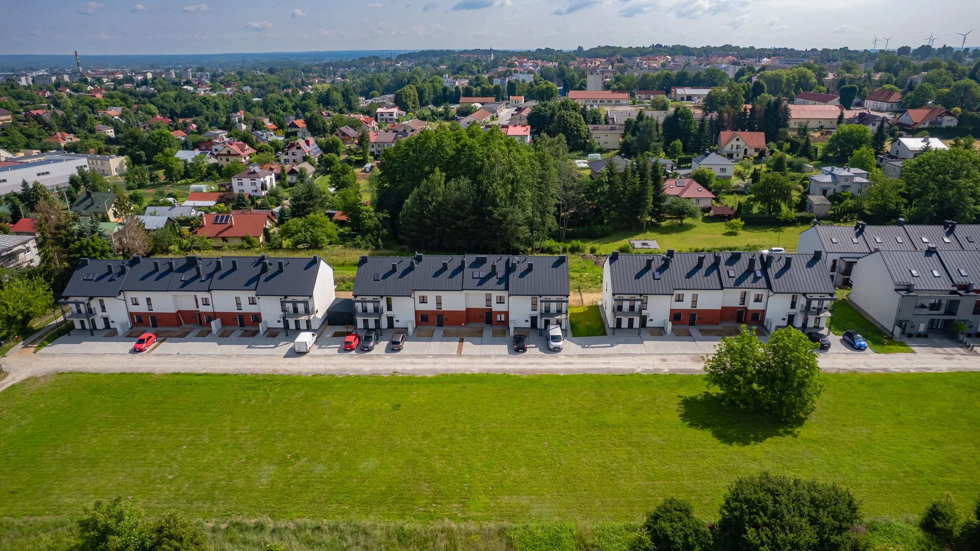 Wizualizacja przedstawia osiedle za Młynem III, realizację dewelopera Prolan oferującego mieszkania na sprzedaż z rynku pierwotnego